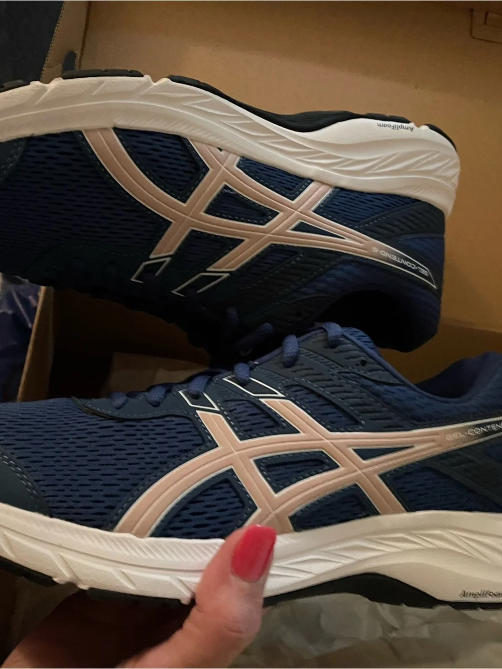 ASICS Women's Gel-Contend 6 Sneakers in Mako Blue & Ginger Peach - Picture 4 of 5